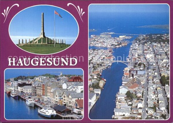 Haugesund Gedenkstätte Hafenpartie Fliegeraufnahm