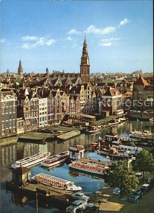 Amsterdam Niederlande Rondvaartboten bij Damrak Hafen Stadtbl