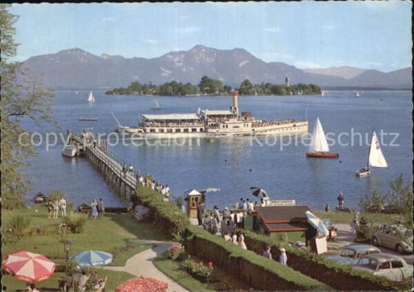 Chiemsee Blick von Gstadt zur Fraueninsel