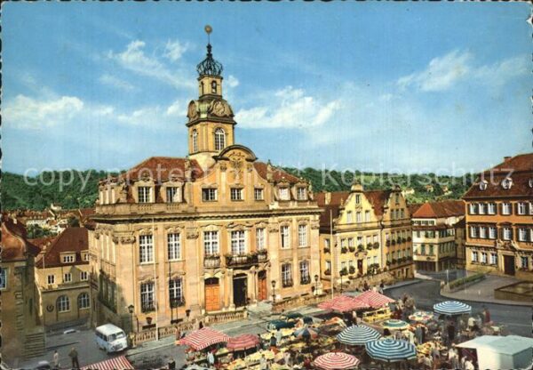 Schwaebisch Hall Rathaus Marktplatz