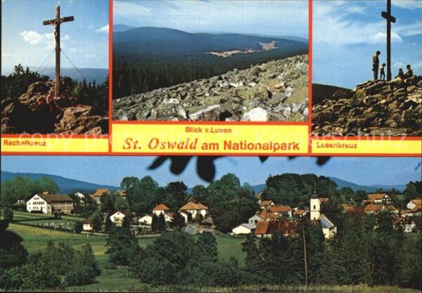 St Oswald Sankt Oswald-Riedlhuette Rachelkreuz Blick von Lusen Lusenkreuz