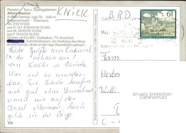 Damuels Vorarlberg Pension Alfons Bischof – Bild 2