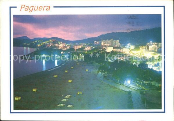 Paguera Mallorca Islas Baleares Playa de Tora Nachtaufnahme