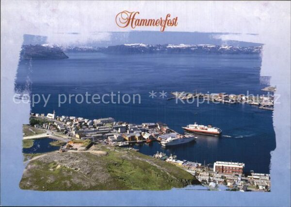 Hammerfest Panorama Blick über den Hafen