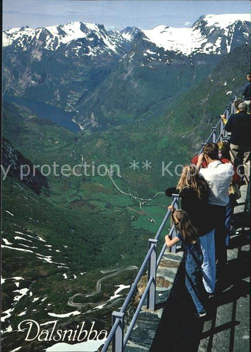Dalsnibba Utsikt mot Geiranger Fjord Gebirge