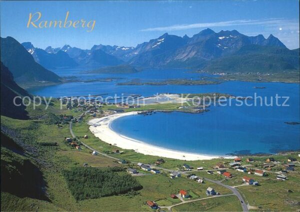Ramberg Nordland Fjord Gebirge Fliegeraufnahme