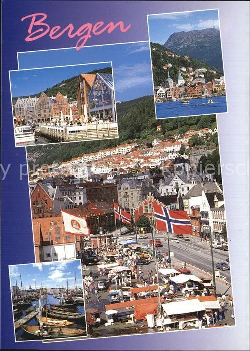 Bergen Norwegen Teilansichten Hafen