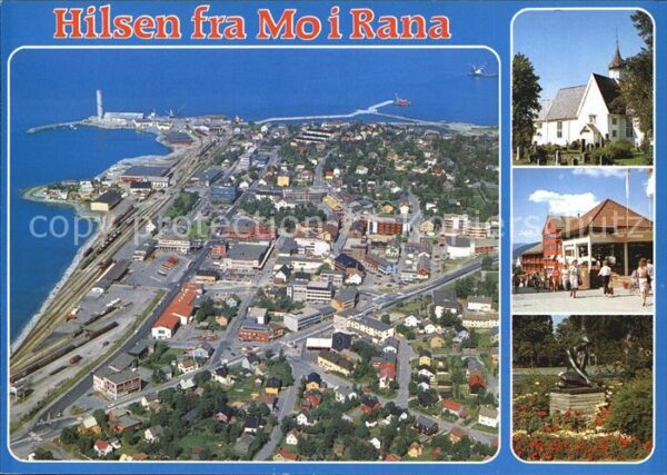 Mo i Rana Kirche Denkmal Fliegeraufnahme