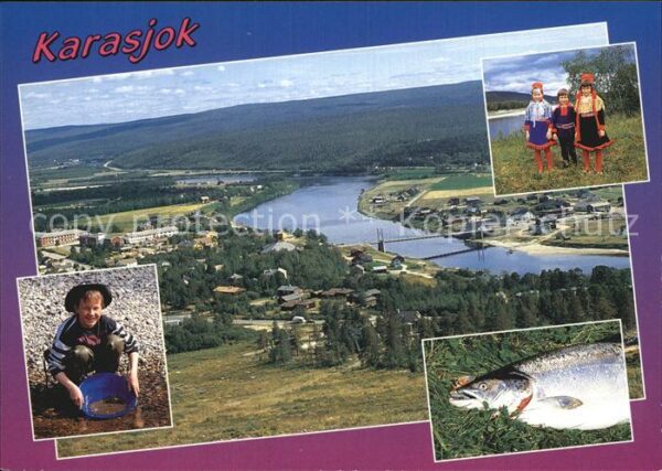 Karasjok Panorama Kinder Trachten Fisch