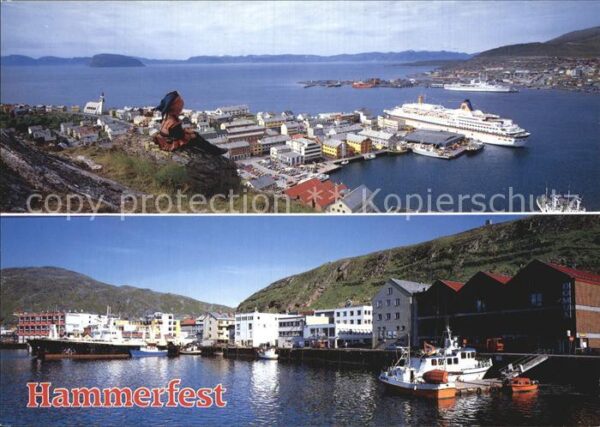 Hammerfest Utsikt fra Salen og parti fra havna Haf