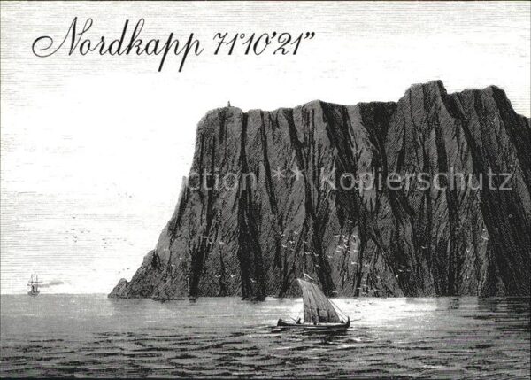 Nordkapp Nordkap Norge Etter et gammelt trykk fra ca 1875 Zeic