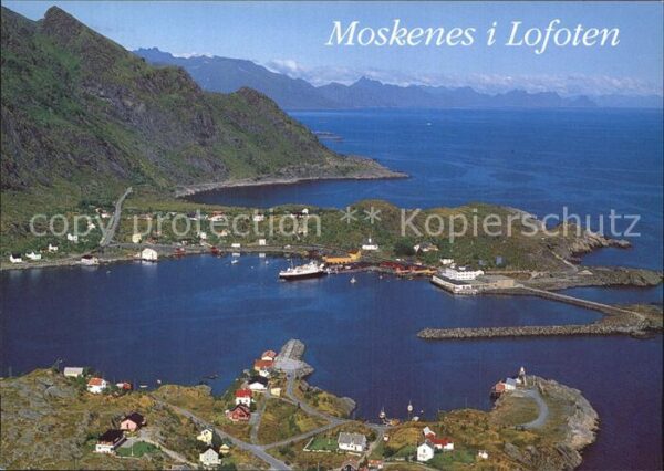 Moskenes Panorama Küste Fliegeraufnahme