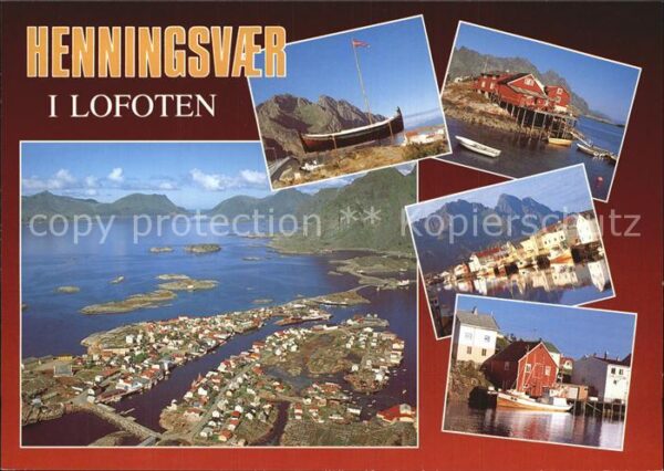 Henningsvaer Ortsmotive Hafen Fliegeraufnahme
