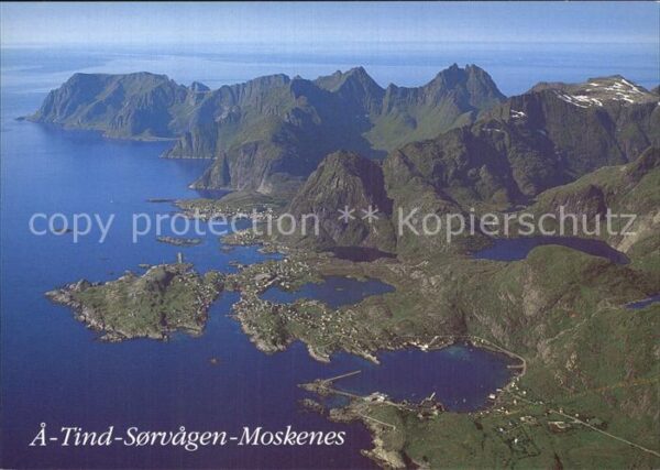Moskenes A Tind Sorvagen Fliegeraufnahme