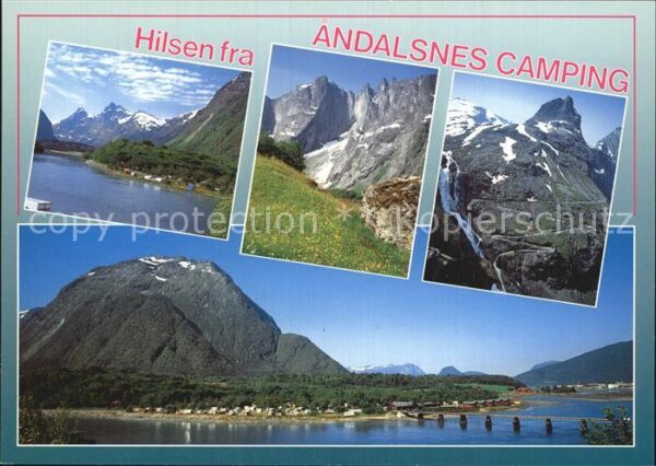 Andalsnes Camping Brücke Gebirgspanorama Wasserfa