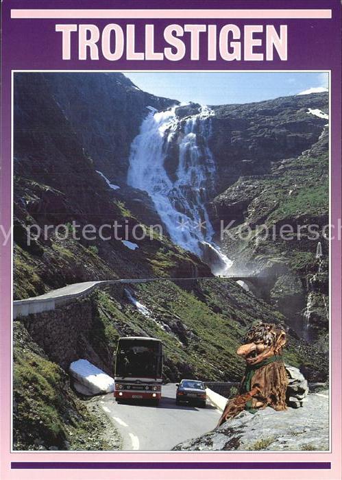 Trollstigen Utsikt mot Stigfossen Norge Trollet Was