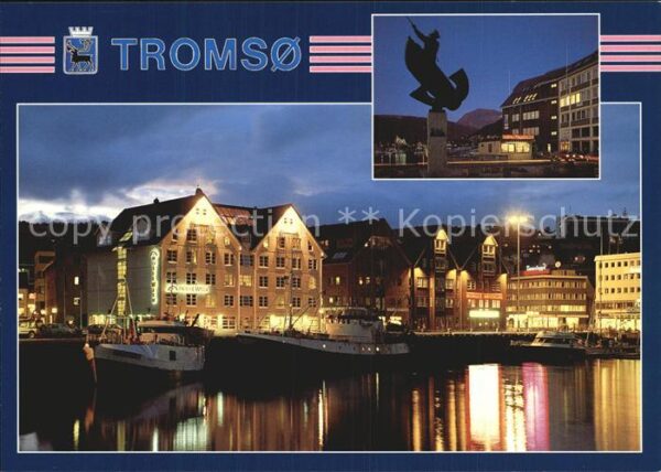 Tromsø Kveldsstemning ved havna Hafen Nachtauf