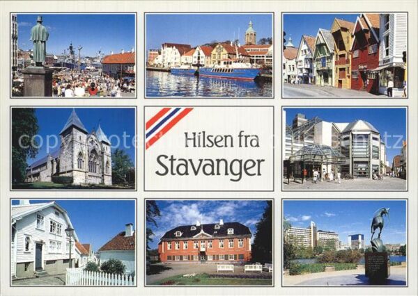 Stavanger Ortsmotive Denkmal Statue Gebäude Kirch
