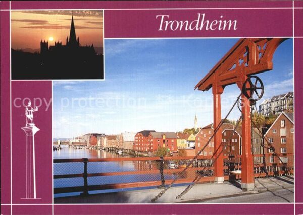 Trondheim Gamle Bybro og Nidarosdomen Brücke Kath