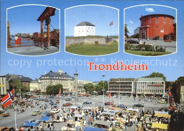 Trondheim Brücke Gebäude Marktplatz