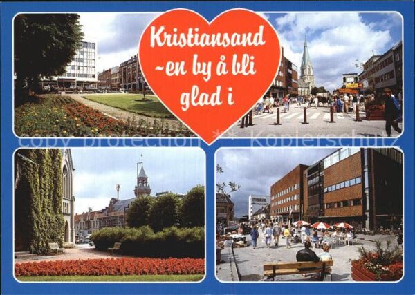 Kristiansand Park Fussgängerzone Kirche Herz