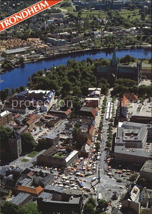 Trondheim Munkegata Torget Nidarosdomen Platz Kir