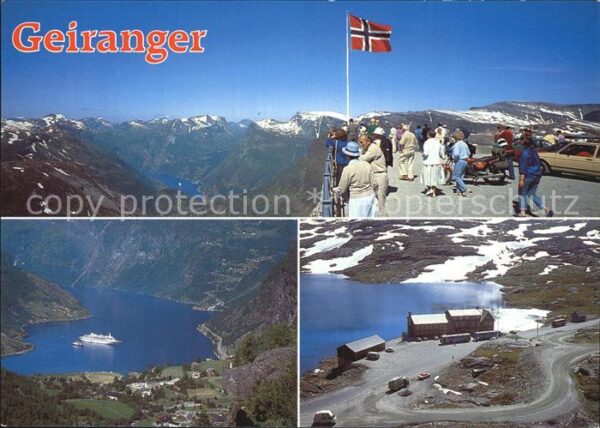 Geiranger Aussichtsplattform Fjord Gebirgspanoram
