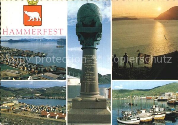 Hammerfest Panorama Hafen Mitternachtssonne Meridi