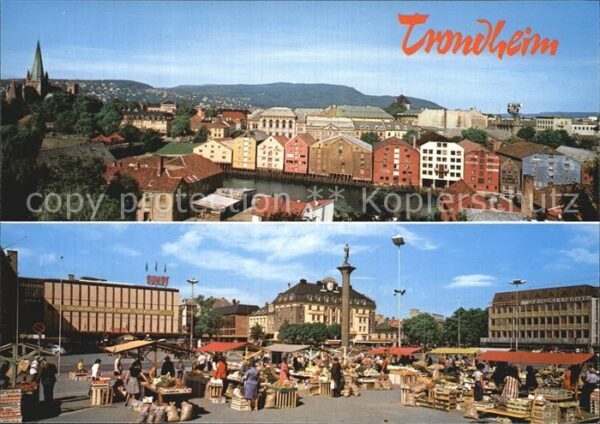 Trondheim Bryggene og Torget Marktplatz