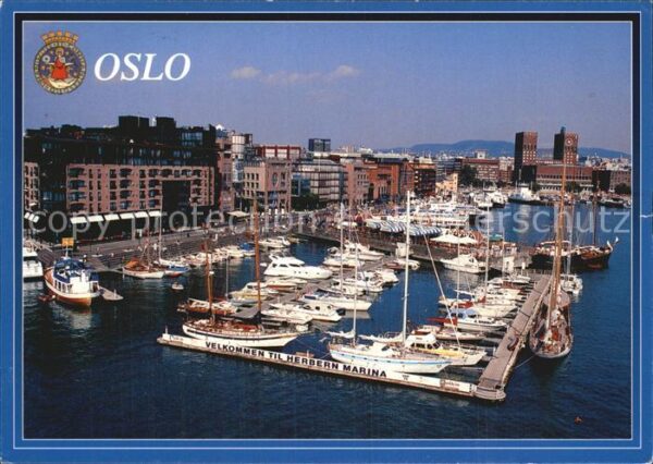 Oslo Norwegen Hafen Marina Yachten Fliegeraufnahme