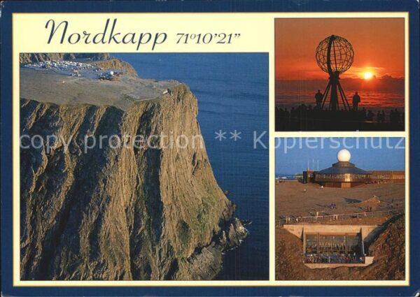 Nordkapp Nordkap Norge Plateau Fliegeraufnahme Mitternachtsson