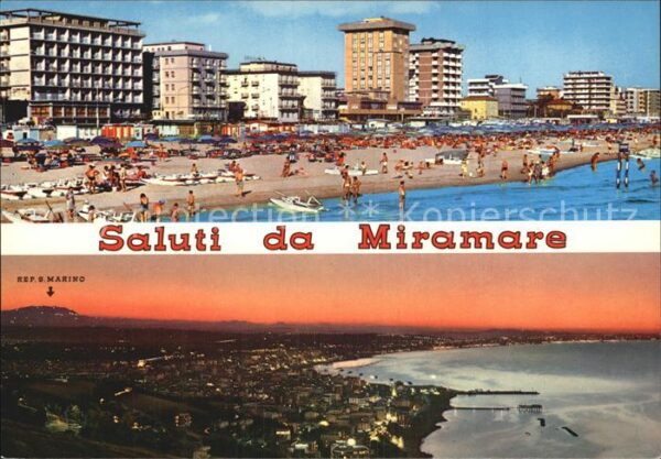 Miramare di Rimini  Strand Hotels Panorama Sonnenuntergang