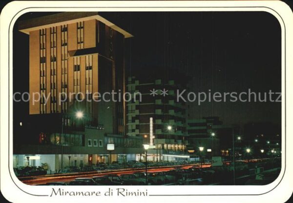 Miramare di Rimini  di notte Lungomare e Alberghi