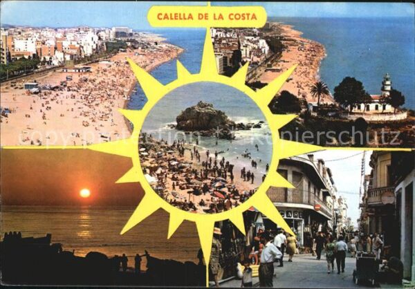 Calella de Mar Strand Küste Kapelle Strassenpartie Son