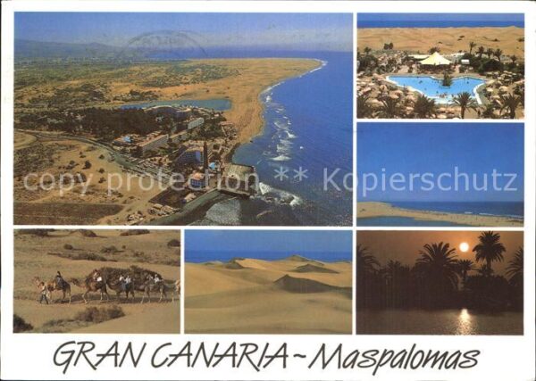 Maspalomas Fliegeraufnahme Wüste Kamelreiten Sonne