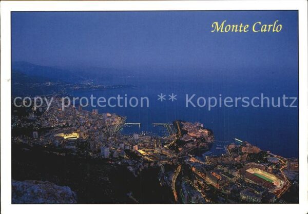 Monte-Carlo Fliegeraufnahme bei Nacht
