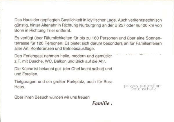 Puetzfeld Hotel Zum Ahrbogen Fremdenzimmer Restau – Bild 2