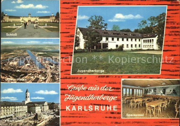 Karlsruhe Baden Jugendherberge Schloss Rhein Hafen Mark