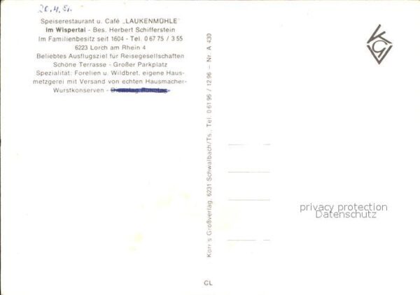 Lorch Rheingau Restaurant Cafe Laukenmühle im Wisperta – Bild 2