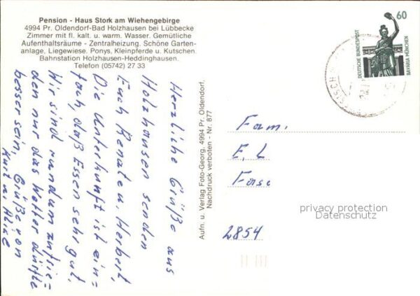 Bad Holzhausen Luebbecke Pension Haus Stork am Wiehengebirge Fon – Bild 2