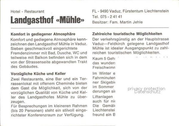 Vaduz Hotel Restaurant Landgasthof Mühle – Bild 2