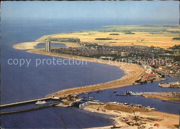 Buesum Nordseebad Luftaufnahme Alte Neue Seeschleuse Sand