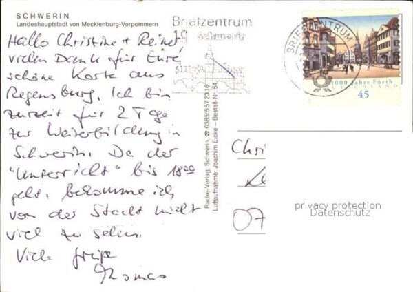 Schwerin Mecklenburg Zentrum Luftaufnahme Kirche – Bild 2