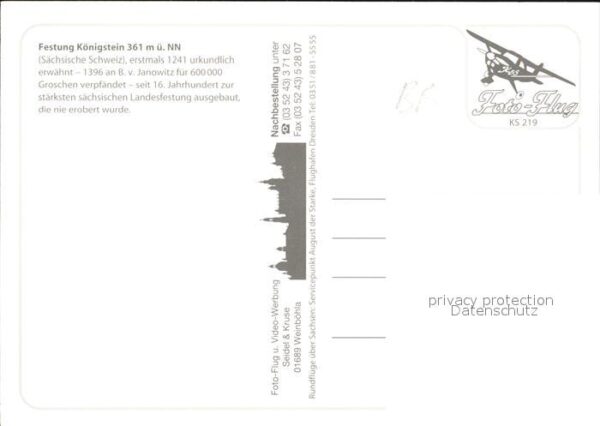Koenigstein Saechsische Schweiz Luftaufnahme Festung Elbe – Bild 2