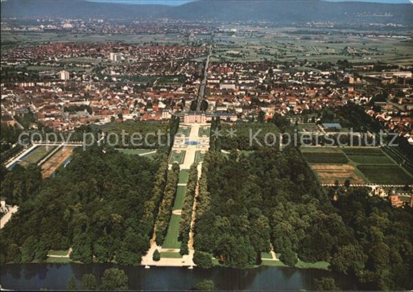 Schwetzingen Schloßgarten Schloß Ansicht Luftaufnahm
