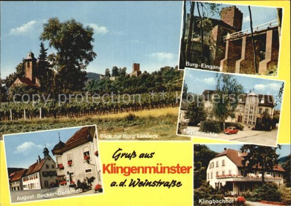 Klingenmuenster Burg Landeck August Becker Denkmal Klin