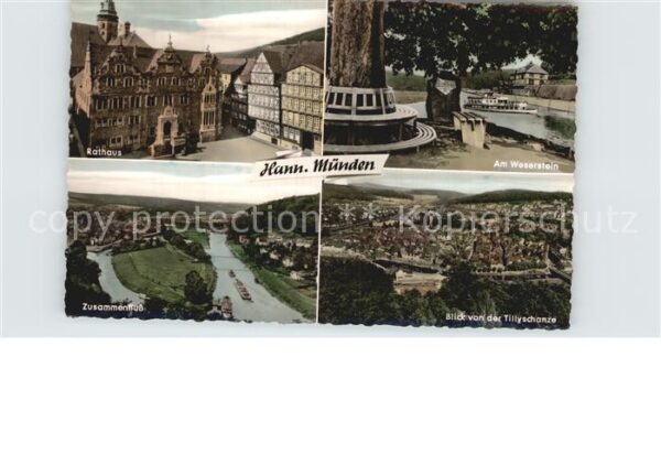 Hann. Muenden Rathaus Weserstein Zusammenfluss Tillys