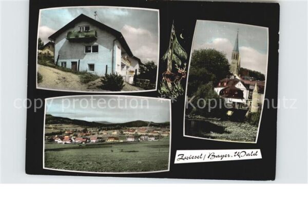 Zwiesel Niederbayern Pension Gästehaus Ortsansicht mit Kirch