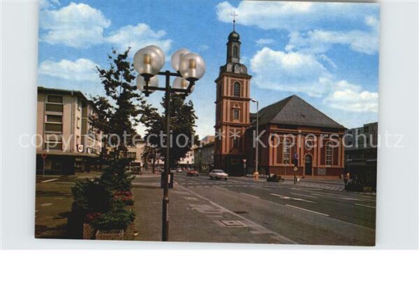 Ruesselsheim Main Stadtkirche Markt und Frankfurter Stras