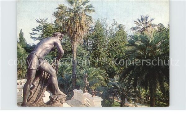 Sotschi The Arboretum Sculpture of a fisherman
